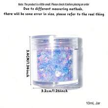 10毫升全息幻彩闪粉罐 | 闪亮闪粉，适用于美甲和树脂DIY | 多种颜色可选，可用于手机壳/记事本/蜡烛装饰 - 彩色 - 查看 11