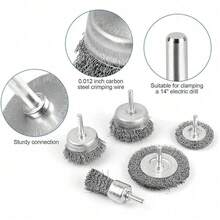 13PCS Rotary Copper Wire Cleaning Wheel Cup Brush Drill Attachment Bit Set Tool - 13PCS - View 5