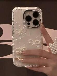 1pc Luxury Electroplated Rhinestone Edged Shiny Star Transparent Full Body Shockproof Phone Case, Compatible With IPhone 17/17 Air/17 Pro/17 Pro Max, 16, 16 Pro, 16 Plus, 16 Pro Max, 15, 14, 14 Pro Max, 13, 12, 11 - Kiểu 3 (1 chiếc) - Xem 1