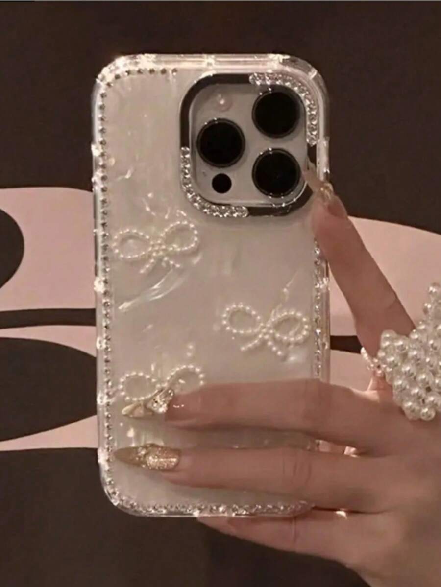 1pc Luxury Electroplated Rhinestone Edged Shiny Star Transparent Full Body Shockproof Phone Case, Compatible With IPhone 17/17 Air/17 Pro/17 Pro Max, 16, 16 Pro, 16 Plus, 16 Pro Max, 15, 14, 14 Pro Max, 13, 12, 11 - Kiểu 3 (1 chiếc) - Xem 1