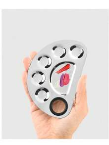 Acrylic Transparent Foundation Mixing Palette, Stainless Steel Mixing Spatula Set, Double-Ended Foundation Mixing Knife For Makeup, Nail Art, Beauty - Multicolor - View 3