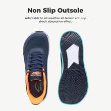 Wide Toe Box Shoes For Men Arch Support Walking Shoes Plantar Fasciitis Orthotic Tennis Sneakers - Navyorange - View 7