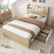 Bed Bases & Foundations - Oak + White + Wood + 90cm*200cm - View 8