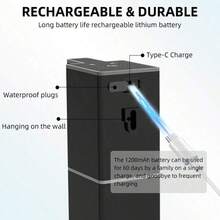 DONASIRA 380毫升容量非接触式智能红外自动皂液器,便携式洗手液瓶,免接触电动泡沫液体快速分配泵,公共洗手液,可视容量水箱,ABS塑料材质,0.25秒快速响应,IPX5级防水,Type-C充电,4档流量可调,兼容多种液体,适用于厨房、浴室和公共场所,冬季新品 - A - 查看 11