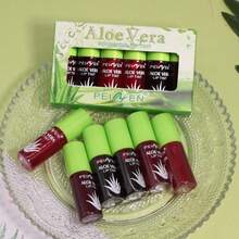 6入裝蘆薈溫感變色護唇膏套組，保濕防水、防止唇部脫皮龜裂、不黏膩、提亮、持久，鏡面光澤質感，適合女性，適用於學校、旅行、婚禮、送禮 - 多色 - 查看 8