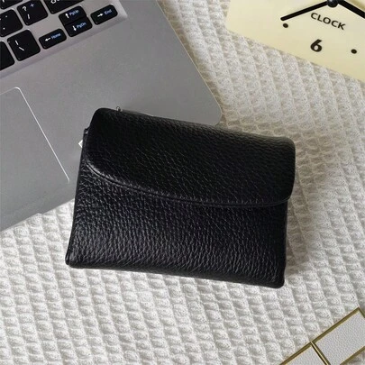 Women's Short Folding PU Wallet, Large Capacity Card Holder