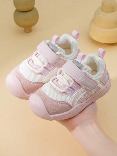 1 Pair Kids/Toddlers Fashion Cute Soft Sports Shoes, Spring/Autumn New Pu Hook And Loop Outdoor School Running Casual Shoes, Crawling Infant First Walker Shoes, Back To School Recommended