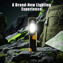 1PC Rechargeable EDC Flashlight Compact 8 Mode Pocket LED Flashlight USB-C Rechargeable Light With Digital Display Side Light & Clip - Multicolor - View 2