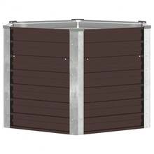 vidaXL Garten-Hochbeet Braun 129 x 129 x 77 cm Verzinkter Stahl - A - Übersicht 5
