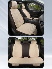 Easypie Selection Full Set Linen Car Seat Cushions, Breathable And Durable - Black - View 12