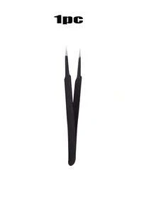 1 PC Precision Black Tweezers - Straight Tweezers Stainless Steel Tools - Multicolor - View 6