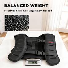 8kg Adjustable Weighted Vest With Reflective Strips | Running & Exercise Vest, Black - Default - View 9