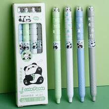 4支/套 可爱熊猫造型可伸缩中性笔，新奇文具礼品，0.35毫米黑色墨水 - 趣味熊貓造型筆 - 查看 7