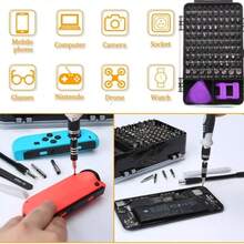 115-In-1 Precision Screwdriver Set, Electronics Repair Tool Kit Micro Magnetic Bit With Flexible Shaft For Phone, Computer, Watch, Console, Doorbell, Electronic, Tools Gift - Purple - View 11