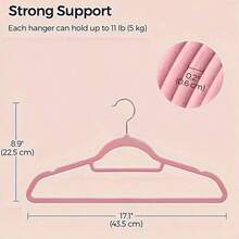50pcs Flocked, Non-Slip, Traceless 3-In-1 Clothes Hanger, High-End Wardrobe Organizer Flocked Clothes Hanger, Special Non-Slip Hanger For Lightweight Fabrics, High-End Clothing Store Flocked Display Hanger, Wardrobe Organizer Hanger, High-End Wardrobe-Specific Hanger, Solves The Problem Of Clothes Bunching Up On The Shoulders Wardrobe Organizer Set - 50pcs粉紅色衣架 - 查看 11