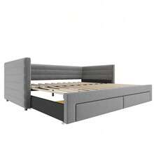 Sofa Bed Frame - Grey + Upholstered + 90cm*190cm-1 - View 10