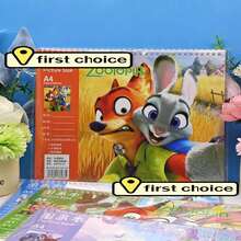 Disney (1 Random Pattern) New 2pcs Cartoon Doodle Notebooks, Cute Nick And Judy Art Sketchbooks - A4 - View 1