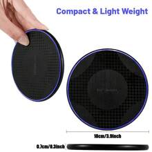 15W超薄无线充电板支架，兼容 17/16/15/14/13/12/11，X8桌面快速充电站 - 黑色 - 查看 2