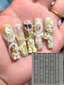 高品质手工美甲模具，蝴蝶结设计，宠物爱好者系列 - 無色 - 查看 1