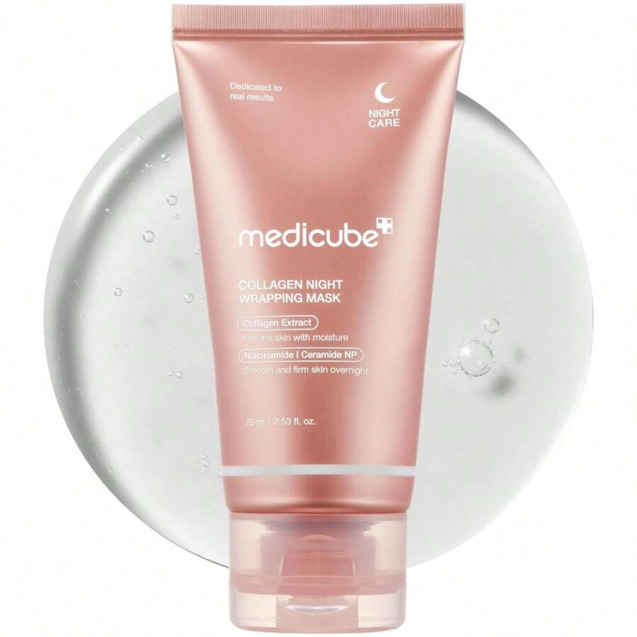 Medicube Wrapping Mask Collagen Overnight Peel Off Facial Mask 75ml, Elasticity & Hydration Care, Reduces Sagging & Dullness, Hydrolyzed Collagen For Glowing Skin, Korean Skin Care, Top Selling Korean Skin Care, Best Selling Korean Mask, Deep Hydration, Overnight Mask, K-Beauty - Collagen - 查看 1