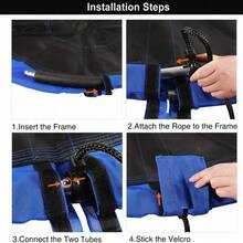 100cm Giant Nest Web Rope Hanging Tree Kids Swing Seat Round Backyard Playground - Blue - View 3