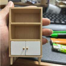 1:12比例迷你木制书架套装 - 内含50本迷你书，精致木制工艺装饰品，适用于各种场景，精美工艺礼品，减压迷你书架 - 彩色 - 查看 5