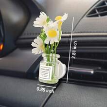 4 Pack Flowers Car Vent Clips, Cute Daisy Plants Vase Air Conditioning Outlet Clip With Fragrance Pads, Charm Scent Perfume Automotive Interior Decorations For Women - Flowers Car Vent Clips - 查看 4