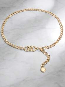 1pc Vintage Style Elegant 3-Circle Linked Waist Chain Accessories, Decor For Dress, Daily Wear And Party Occasions Halloween Fall, Autumn, Halloween - Vàng - Xem 10