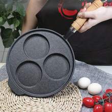 Living And Home 3-Hole Cast Iron Frying Pan,Kitchen Pot Pan For Stove - Black - View 10