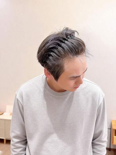 2条金属发箍，男女通用，黑色波浪弹簧款、反向款、内钩款等多种组合款式，户外运动发箍，简约弹力款，防滑头饰