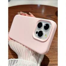 High-Quality Liquid Silicone Phone Case With Concave Button Design, Compatible With IPhone 17 AIR 16 15 14 13 12 11 Pro Max, Soft Waxy Texture, Skin-Friendly And Comfortable - 粉色 - 查看 5