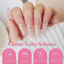 6件套浸粉美甲套装，6种透明裸色，透明浸粉啫喱效果，适合法式美甲，新手友好，在家即可轻松DIY沙龙级美甲，Y2K及日常美甲沙龙礼品套装，女士美甲 - 彩色 - 查看 7