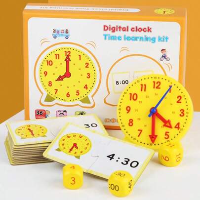 Table Model: Children's Learning And Understanding Time Teaching Tools Clock Model: Children's Clock, Beneficial Intelligence, Early Education Toys, Time Cognitive Teaching Tools, Kindergarten, Primary School Mathematics Teaching Tools Clock Model: Recognition Time Simulation Alarm Clock, Early Childhood Education Cognitive Toys, Children's Early Time Cognition, Early Education Puzzle Teaching Tools