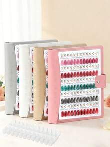 96/144 Colors Magnetic Nail Art Display Book, Detachable Color Cards, High-End Transparent PU Color Card Display Book - 彩色 - 查看 11