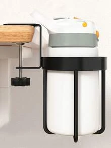 1pc Desk Edge Mounted Cup Holder, Office Desk Top Water Cup Storage Clip Stand, Cup Tray Organizer - A - View 4