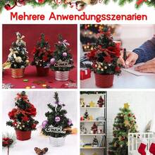 40cm Artificial Small Mini Christmas Tree Table Top LED Light Ornaments - Silver - View 2