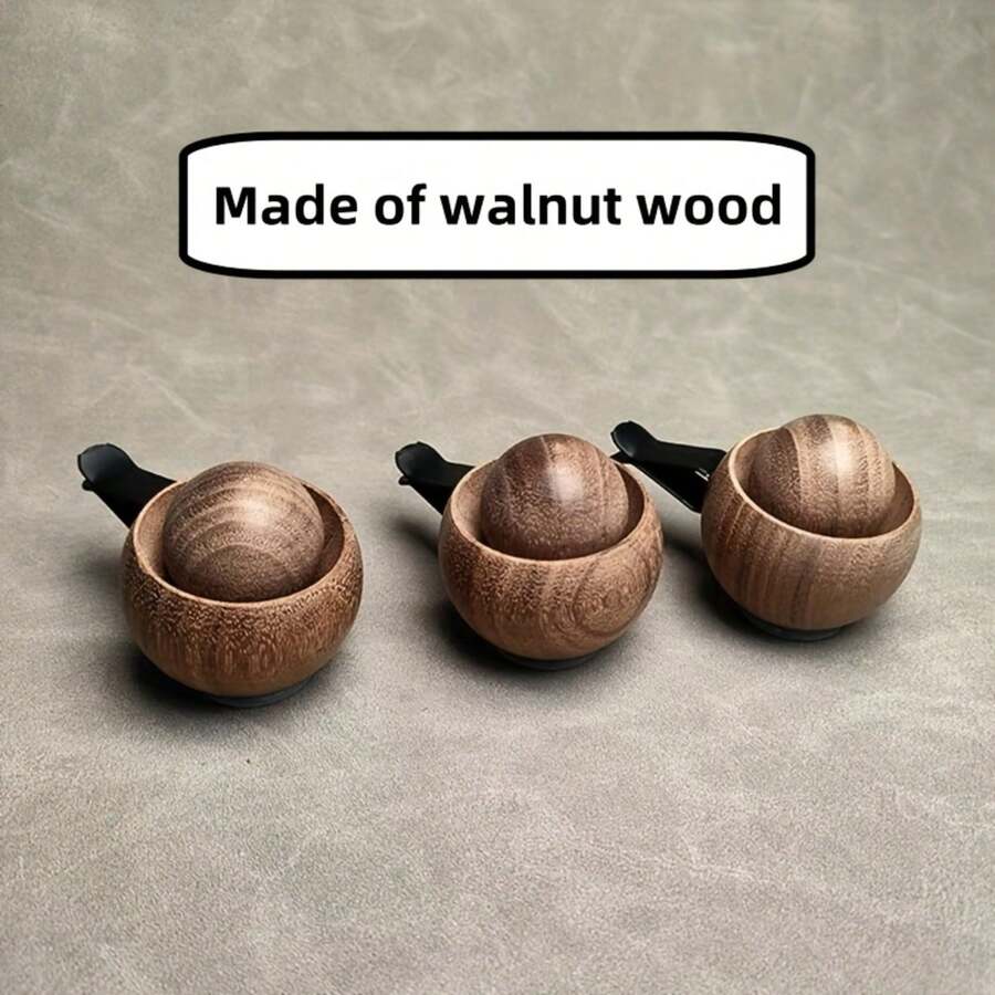 Natural Black Walnut Wood Handmade Car Diffuser | Elegant Design, Fragrance-Free, Suitable For Car Interior, Home, Office, No Battery Required, Decorative
