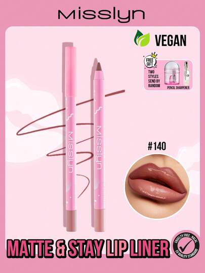  MISSLYN Matte langanhaltender Lipliner Stift, hochpigmentiert, geschmeidige Textur, natürlicher Make-up-Effekt, feiner Spitze, verschmierresistent, leicht aufzutragen