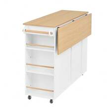 Mobile Storage Islands - White+Natural + MDF-2 - View 7