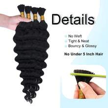Tóc giả bện kiểu Bohemian sóng nước 28 inch, tóc Bohemian sóng sâu 12A, 4 gói, 100% tóc đen tự nhiên, 90g/gói, tóc bện kiểu Bohemian, bó tóc xoăn kiểu Bohemian, tóc nối bện kiểu Bohemian sóng ướt. - SNatural - Xem 4