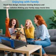 Amplificador de pantalla universal con soporte de teléfono, HD anti-reflejo anti-fatiga ocular, ajustable en ángulo plegable, para ver películas videos en hogar oficina y al aire lib - Negro - Ver 10