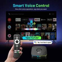 Android 14 Smart TV Box, Verdadera caja de TV inteligente Android, Equipada con procesador Quad-Core RK3518 4K, WiFi 6 dual, Bluetooth 5, control remoto de voz, 2GB de RAM y 16GB de almacenamiento, un dispositivo de transmisión, accesorio de moda, dispositivo de alto rendimiento - Negro - Ver 3