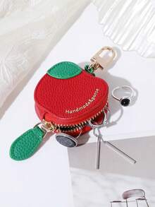 Ví đựng tiền xu mini họa tiết trái cây, móc khóa, kiểu dáng tối giản dễ thương, mặt dây chuyền nhỏ cho nữ, ví mini, ví đựng tiền xu, ví đựng chìa khóa, quà tặng Ngày của Mẹ, đồ dùng cần thiết khi đi du lịch, đồ dùng dễ thương khi đi biển, ví đi nghỉ mát, ví đi biển - Đỏ - Xem 6