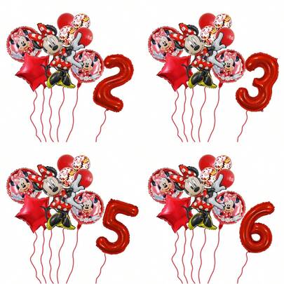 9 قطع من بالونات أرقام الفويل ذات موضوع ميني ماوس الراقصة باللون الأحمر، مجموعة ديكورات حفلة عيد الميلاد، تشمل بالونات فويل نجمة حمراء 18 بوصة وبالونات ميني دائرية، بالونات لاتكس حمراء 12 بوصة ومرصعة بالبريق، مجموعة بالونات عيد ميلاد سعيد، رائعة لديكور حفلة عيد ميلاد البالغين وهدايا