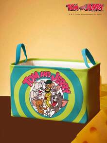 TOM & JERRY X PETSIN 1PC Pet Toy Storage Basket With A Cute Print. - Green - View 3