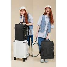 Large Carry On Travel Backpack - Flight Approved Waterproof Luggage Suitcase Backpacks Personal Item Size For Women Men Fit 17 Inch Laptop College Overnight Bag Anti-Theft Weekender Daypack Black Gold - 09-黑金 - 查看 10