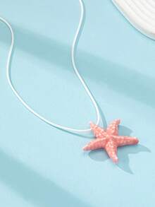 1 Pc Summer Vacation Sea Beach Starfish Pendant Necklace For Women - Multicolor - View 11