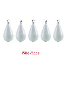 GOTURE 5/10件装发光钓鱼吊坠套装，18-150克，低频铸铅吊坠，带旋转环，防缠绕，适用于船钓、海钓、淡水通用钓鱼 - 白色 - 查看 15