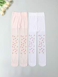 2/6 Pairs Girls Fruit Print Tight Leggings, Breathable Thin Tights For Spring/Summer - Multicolor - View 20