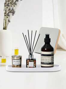 2/Pcs Bathroom Vanity Tray, Kitchen Sink Tray, Silicone Toilet Tank Tray, Bathroom Countertop Organizer Tray For Jewelry/Perfume/Soap Dispenser/Hand Towel - Multicolor - View 3